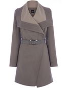 Oasis Long Two Tone Drape Coat - Lyst