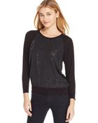 Calvin Klein Jeans Long-Sleeve Sequin Sweatshirt - Lyst