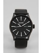 Nixon The Sentry Leather Watch - Lyst