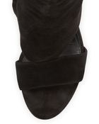 B Brian Atwood Brissa Peep-Toe Lace-Back Knee Boot - Lyst