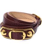 Balenciaga Studded Leather Wraparound Bracelet - Lyst