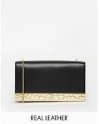 Ted Baker Elise Chain Strap Box Leather Clutch Bag - Lyst