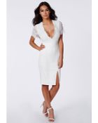 Missguided Claudia Lace Open Back Midi Dress Ivory - Lyst