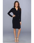 MICHAEL Michael Kors Mj Ls Wrap Dress W Pin - Lyst