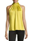 Michael Kors High-Neck Charmeuse Halter Top - Lyst