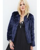 Forever 21 Collarless Faux Fur Jacket - Lyst