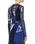 Jean Paul Gaultier Short Printed Wrap Cardigan Blue - Lyst