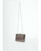 Missguided Denisha Metallic Box Clutch Pewter - Lyst