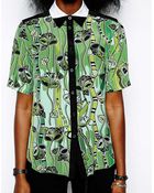 Ostwald Helgason Silk Printed Shirt - Lyst