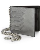 Alexander McQueen Embossed Leather Chain Wallet - Lyst