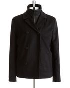 Guess Herringbone Peacoat - Lyst