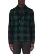 Lanvin Tartan Short Peacoat - Lyst