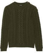 Balmain Cable-Knit Wool Sweater - Lyst