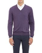 Barneys New York V-Neck Sweater - Lyst