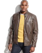 Calvin Klein Faux Leather Moto Jacket - Lyst