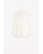 Cos Collarless Silk Shirt - Lyst