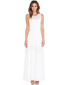 Catherine Malandrino Gianna Lace Detail Maxi Dress - Lyst