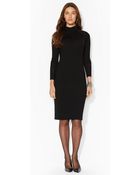 Lauren by Ralph Lauren Merino Wool Moto Dress - Lyst