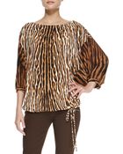 MICHAEL Michael Kors Mixed-Print Batwing Top - Lyst