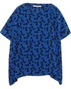 Diane von Furstenberg New Hanky Floral-Print Silk Crepe De Chine Top - Lyst