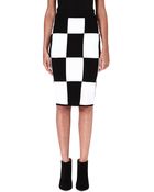 10 Crosby Derek Lam Checkerboard Knitted Pencil Skirt - Lyst