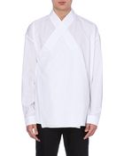Haider Ackermann Kimono Wrap Cotton Shirt - For Men - Lyst