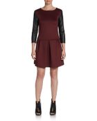 BCBGeneration Contrast-Sleeve Pleated Dress - Lyst