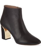 Chloé Gold Insert Ankle Boots - Lyst