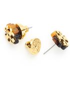 Tory Burch Logo Flower Resin Stud Earring - Lyst