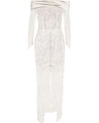 Alessandra Rich Satin-Trimmed Lace Gown - Lyst