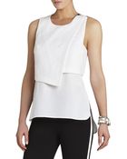 BCBGMAXAZRIA Alyssa Sleeveless Asymmetrical-Overlay Top - Lyst