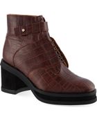Purified Patricia Croc-embossed Ankle Boots - Lyst