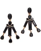 Oscar de la Renta Rectangular Stone Earring Black - Lyst