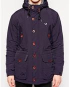 Fred Perry Parka With Hood - Lyst