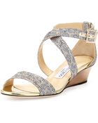 Jimmy Choo Chiara Glitter Demi-wedge Sandal - Lyst