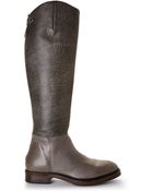 Brunello Cucinelli Grey Textured Riding Boots - Lyst