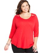 Lucky Brand Jeans Lucky Brand Plus Size Lace-Back Top - Lyst