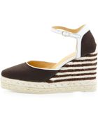 Carolina Herrera Canvas Striped-Wedge Espadrille - Lyst