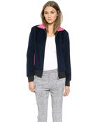 T By Alexander Wang Felt Track Jacket - Ink - Lyst
