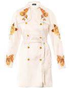 House Of Holland Rose Embroidered Trench Coat - Lyst
