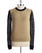 MICHAEL Michael Kors Contrast Metallic Sweater - Lyst