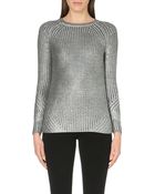 Maje Metallic Wool Blend Jumper - Lyst