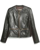 Mango Leather Jacket - Lyst