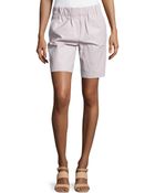 Halston Heritage Smocked-Waist Lambskin Leather Shorts - Lyst