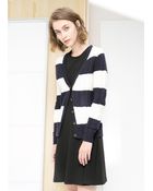 Mango Striped Cable-Knit Cardigan - Lyst