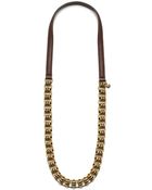 Tory Burch Abella Leather-And-Chain Necklace - Lyst