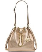Michael Kors Frankie Large Metallic Leather Shoulder Bag - Lyst