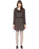 SOIA & KYO Autry-F4 Classic Taupe Wool Coat With Belt - Lyst