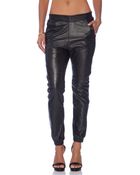 One Teaspoon Leather Super Trackies - Lyst
