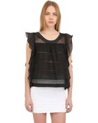Etoile Isabel Marant Cotton Voile & Crocheted Lace Top - Lyst